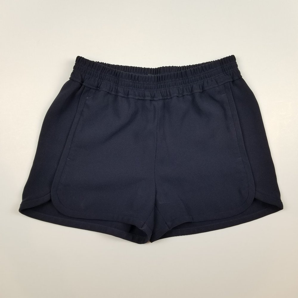 J.Crew Navy Blue Comfort Elastic Waist Paper Bag Shorts w\ Front Pockets sz 4